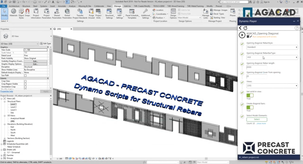 Diagonal rebar around wall openings and wall perimeter - Screenshot 1