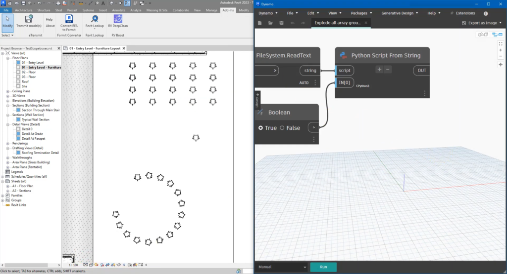 Dynamo script - Instantly Explode All Array Groups - Screenshot 1