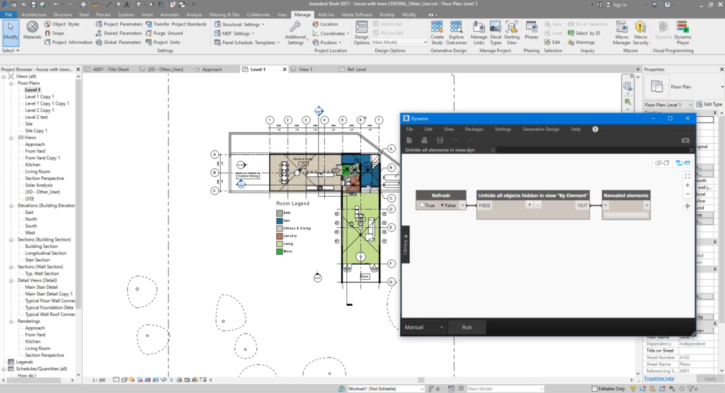 Dynamo script - Unhide all elements in view - Screenshot 1