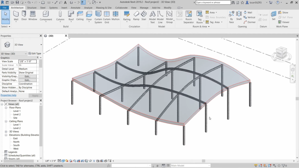 Dynamo script - Create a parametric curved roof - Screenshot 1