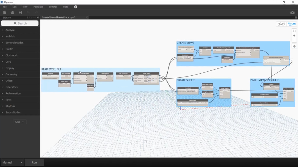 Dynamo script - Create views and sheets - Screenshot 1