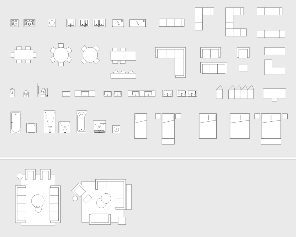 Revit families - Furniture 2D (residential) - Screenshot 1
